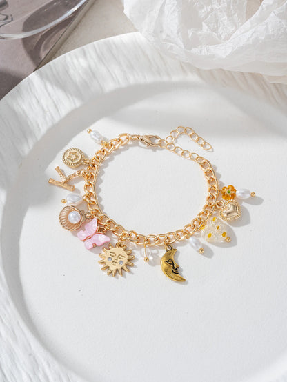 Charm Exquisite Shell Sun Moon Flower Pendant Women's Bracelet Banquet Jewelry