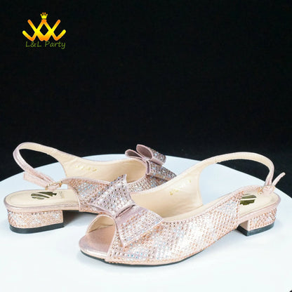 EtherealBe Gold Rhinestone Fashionable shoes and bag set