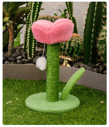 Tulip Shaped Cat Tower Scratching Column Sisal Cat Scratching Board Cute Ins Kitten Teasing Toys Cat Tree House Pet Supplies