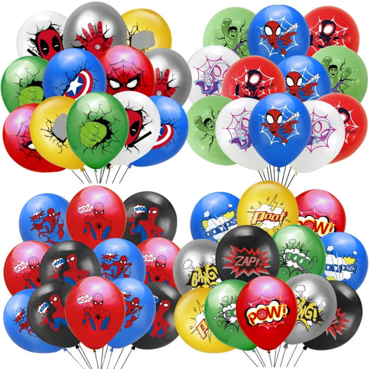 12 Inch Marvel Superhero Latex Balloon Set Avengers Spiderman Hulk  Boys Birthday Party Baby Shower Party Decorations Kid Toys