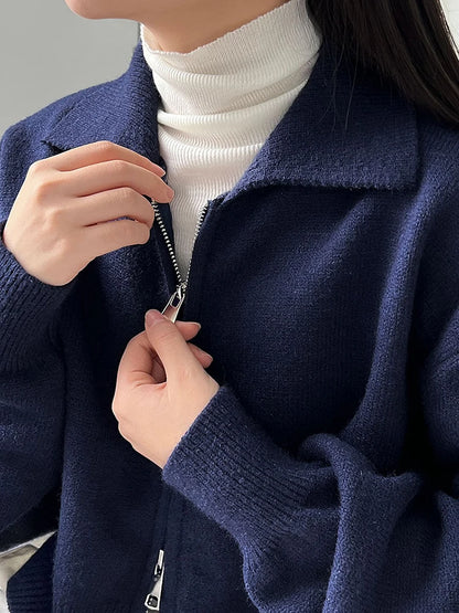 [EAM] Orange Big Size Casual Knitting Cardigan Sweater Lapel Long Sleeve Women New Fashion Tide Spring Autumn 2026 1DJ3315