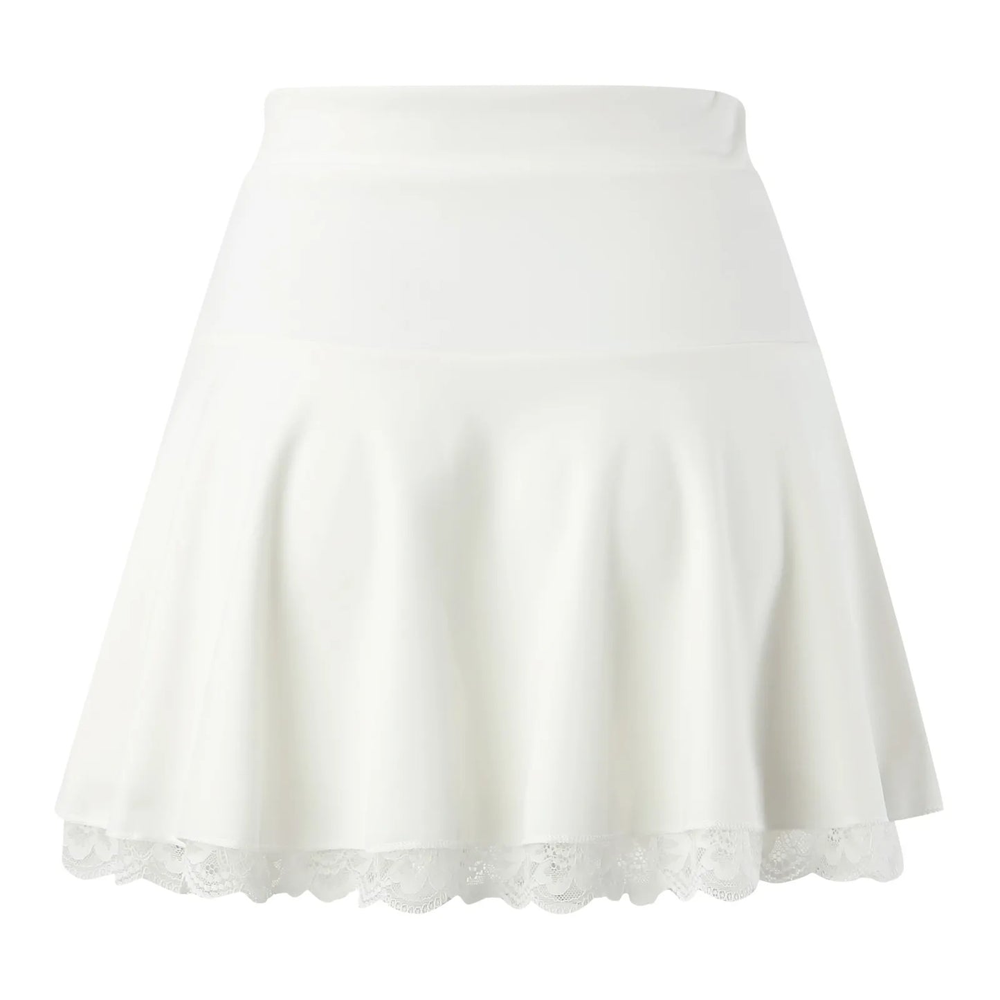 Lace Bottom Patchwork Double Layer Short Skirt For Women Slim High Waist Black Skirt Fladas Sport Workout White Pleated Skirt
