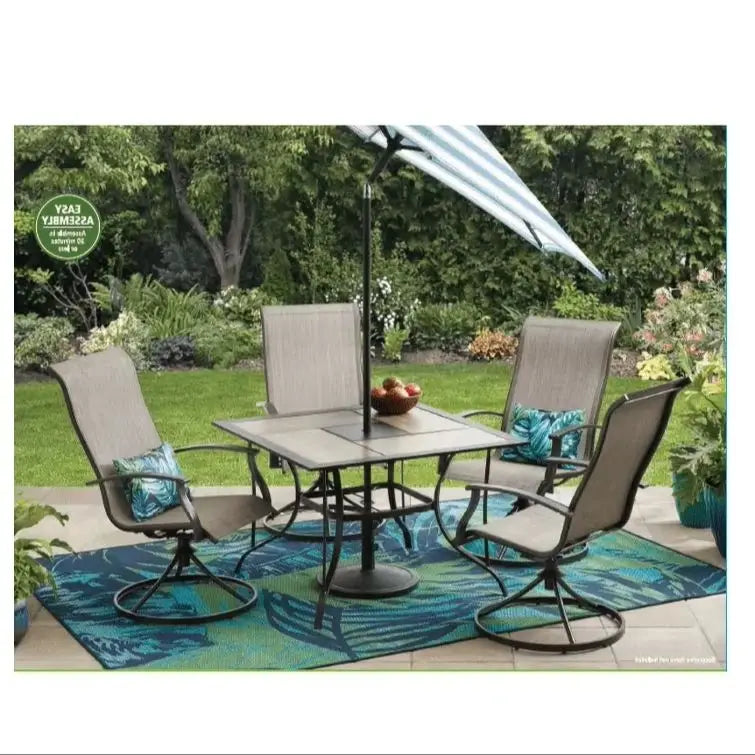 26LB Matte Black Round Umbrella Base for Patio Tables