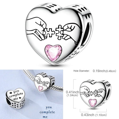 Original Charms Bead 925 Sterling Silver Inlaid Zirconium Animal Paper Crane Snail Pendants Fit Bracelet Jewelry Gift Marking