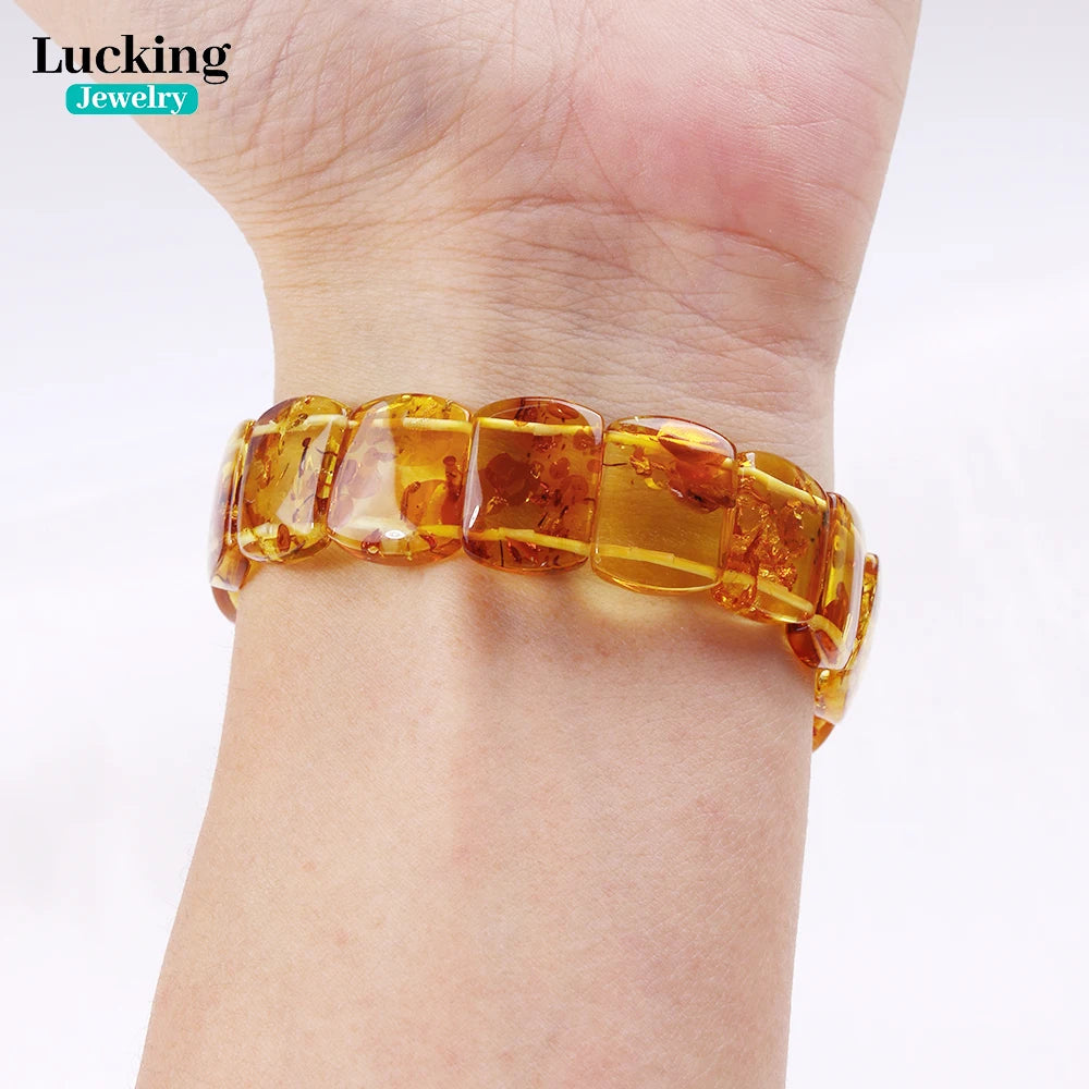 3A Natural Baltic Amber Bangle 11-14x15-17mm - Ultra-Rich Inclusions Bracelet for Collector's Raw Amber Jewelry