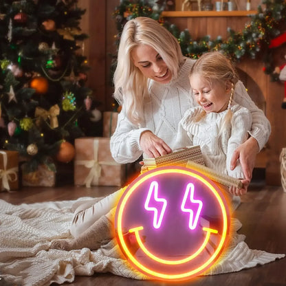 Smiley Face Neon Sign  Pink Neon Sign Led Sign for Bedroom Wall Room Bar Home Man Cave Decoration