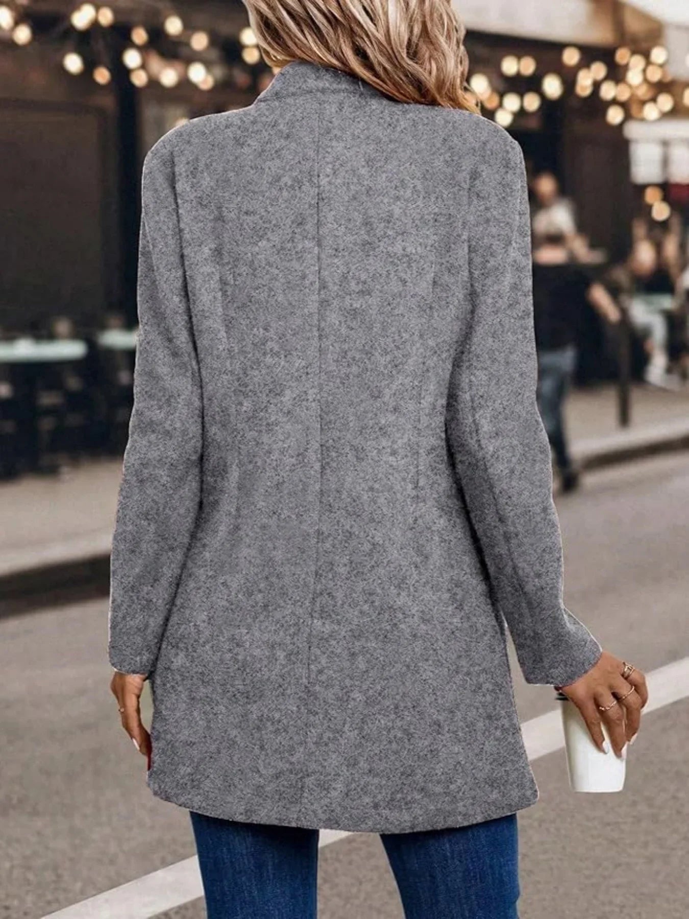 Women's winter coats; solid-color women's winter tops; mid-length, elegant and comfortable long-sleeved cardigans for women