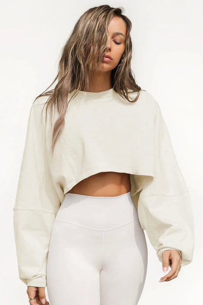 Autumn Winter Women's No Hat Hoodies Fashion O-neck Loose Long Sleeve Pullove Casual Workout Jogger Female Sexy Crop Sweatshirt