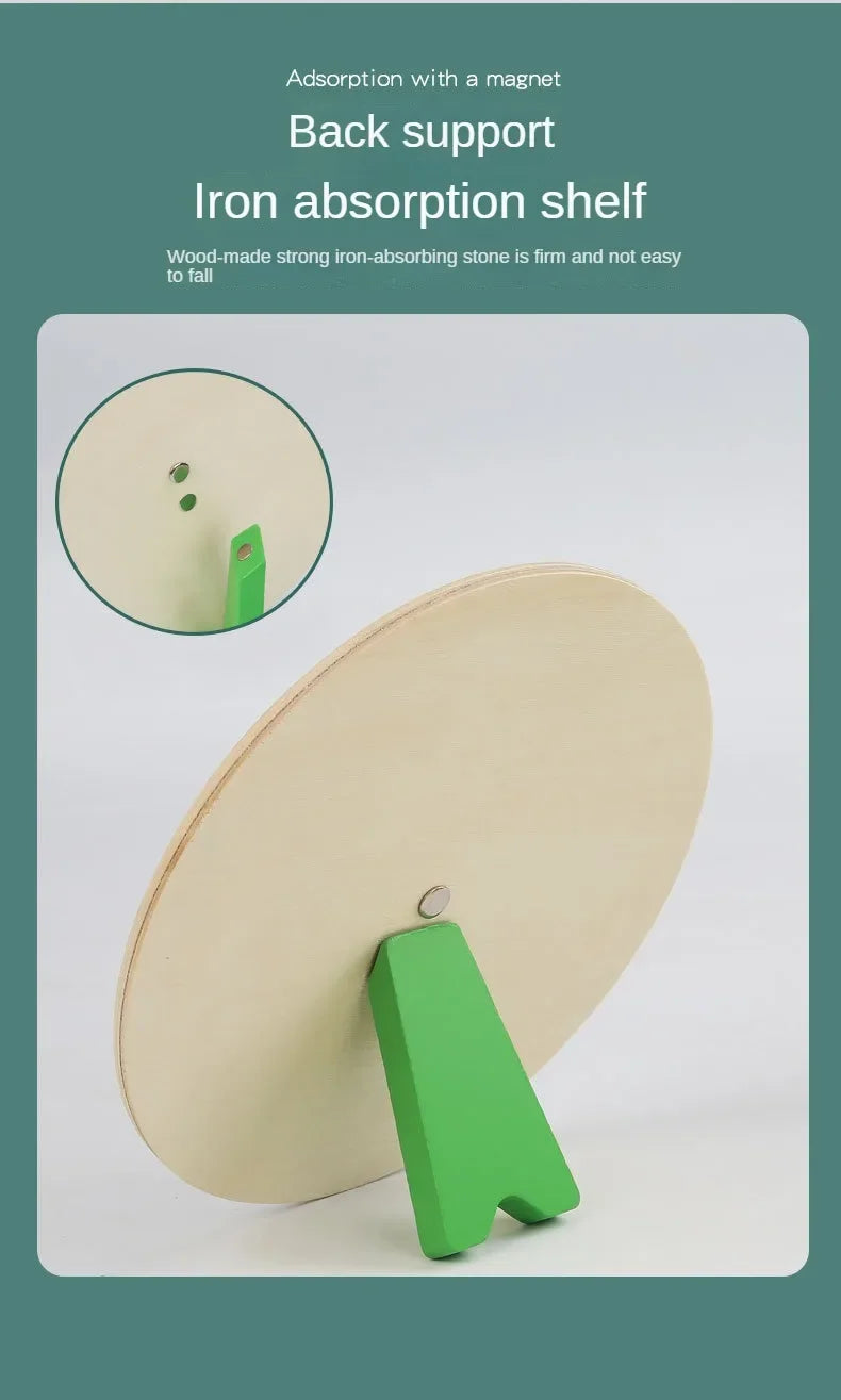 Wooden Clock Model Teaching Aid Montessori Learning Clocks with Cards Kindergartner Toy for Game Interaction Playroom Wall