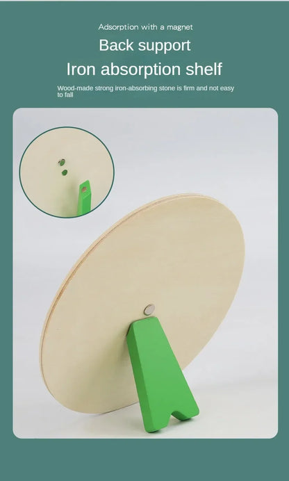 Wooden Clock Model Teaching Aid Montessori Learning Clocks with Cards Kindergartner Toy for Game Interaction Playroom Wall