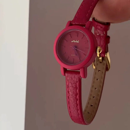 New popular women's watches candy colored  Genuine Leather  belts Girl cute lady watches student watches small round