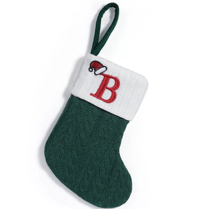 Christmas Letters Stocking Christmas Decor For Home 2024 Xmas Tree Pendant Gifts Green Snowflake Socks Christmas Party Decors