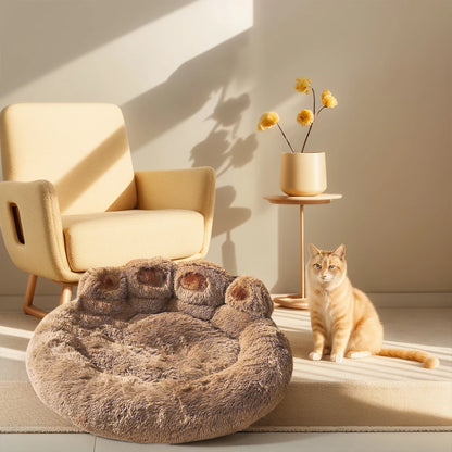 Luxury Dog Bed Paw Shape Plush Dog Mat Beds for Small Medium Large Dogs Kitten Supplies Pet Dog Calming Bed Washable Cushion