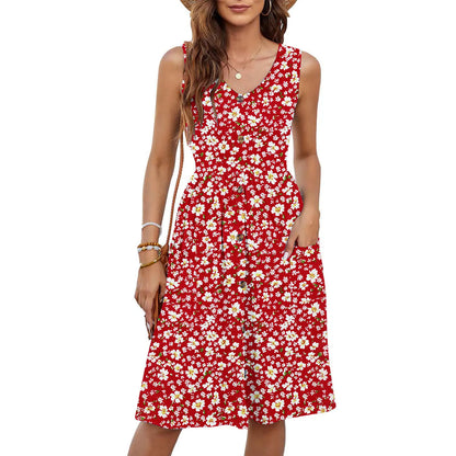 EtherealBe Sexy V Neck Midi Dress with Pockets