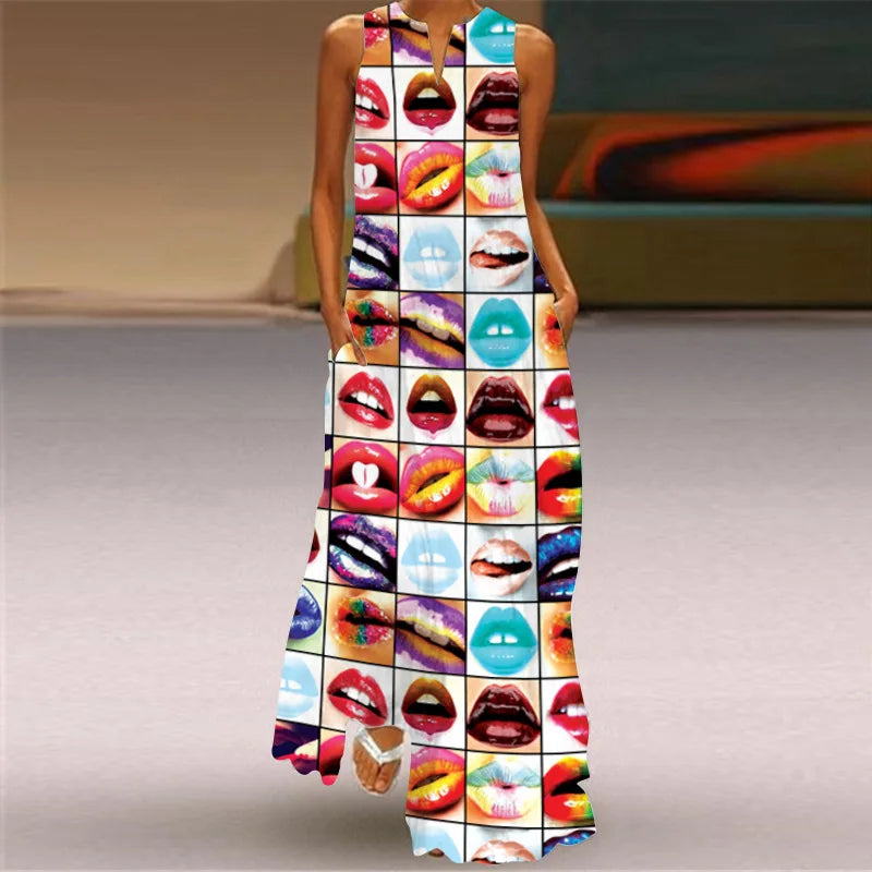 Retro Party Style Robe Holiday V Collar Sexy Feather Printing Dresses Elegant Women's Boho Beach Faldas Largas Vestidos Robe