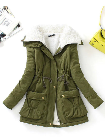 Fitaylor Winter Cotton Coat Women Slim Snow Outwear Medium-long Wadded Jacket Thick Cotton Padded Warm Cotton Parkas