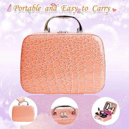 Kids Pretend Makeup Kit with Cosmetic Bag for Girls 4-10 Year Old - Including  Brushes, Eye Shadows, Lipstick, Mascare, Gittler