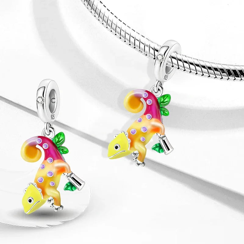 925 Sterling Silver Sunflower Halloween Lizard Pumpkin Pendant Bead Diy Bracelet Bangle Making Gift Of High Quality Fine Jewelry