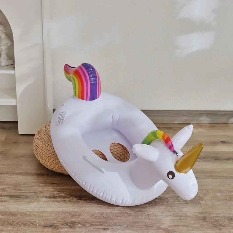 Rooxin Flamingo Swimming Circle Baby Infant Float Pool Swimming Ring With Sunshade Floating Seat Summer Beach Pool Party Toys