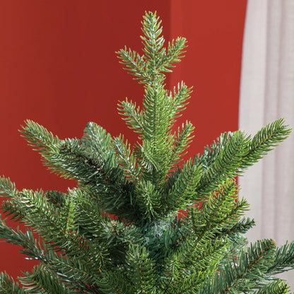 Homcom 7 ft Artificial Christmas Tree with Metal Stand, Hinged Branches