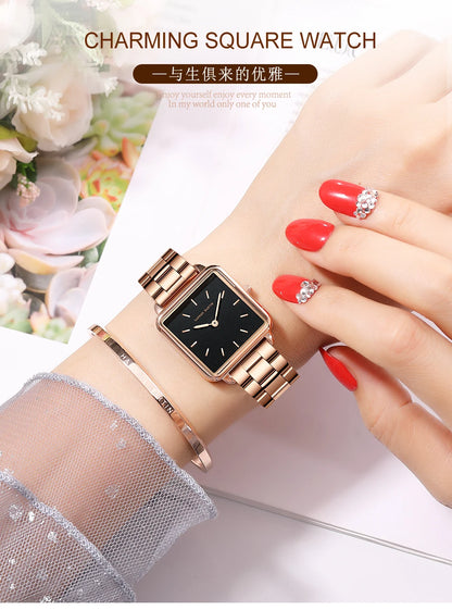 Simple Design Stainless Steel Strap Quartz Machine Core 3ATM Waterproof Wrist Watch Multifunctional Dropshipping Women's Watches