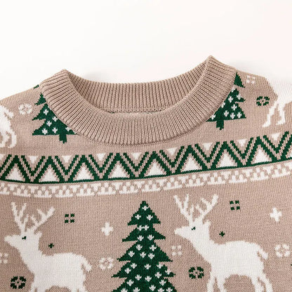 Girls Boys Christmas Winter Elk Pullover For Kids Childrens Toddler Warm Knitted Pullover Baby Clothes