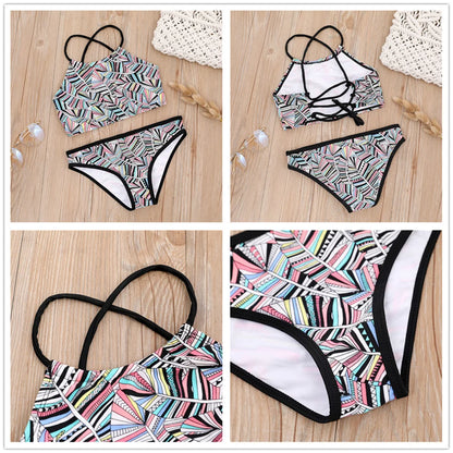 7-14Year Butterfly Print Child Bikini Set 2025 Girls Swimsuit Swimwear For Kids Summer Brazilian Teen Baby Swimming Suit Biquini