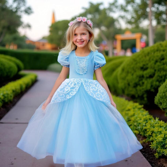 Kids Cosplay Costume Girl Summer Pageant  Fantasy Children Cinderella Carnival Clothes Princess Birthday Dress 2-10 Year