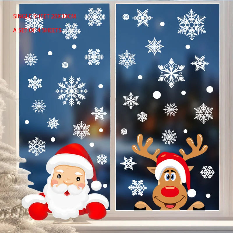 Christmas Window Sticker Merry Christmas Decorations For Home 2025 Cristmas Ornament Xmas Navidad Natal Gifts New Year 2026