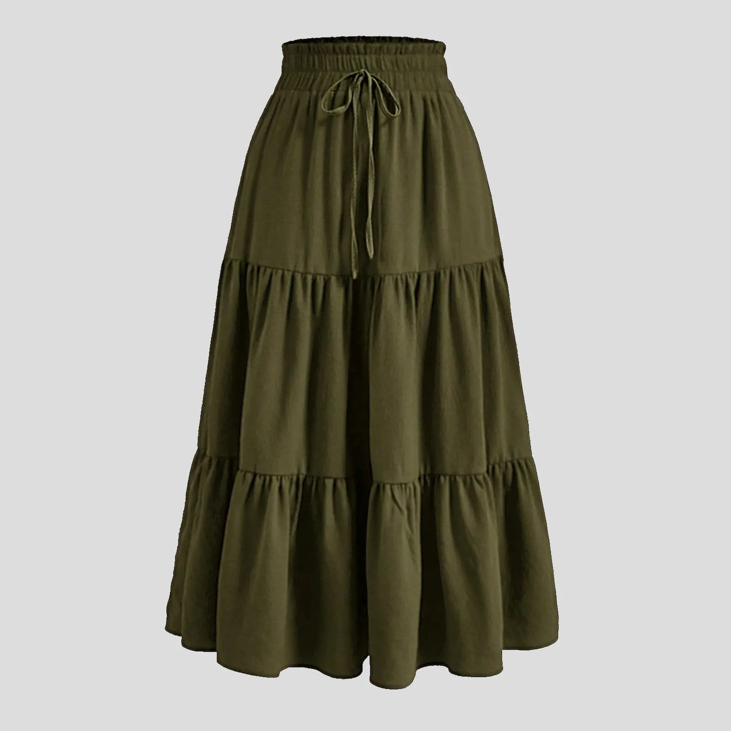 Women'S Boho Vintage Floral Print Maxi Skirt Elastic High Waist Pleated Flowy A Line Long Skirts Toddler Fall 2024 Falda Short