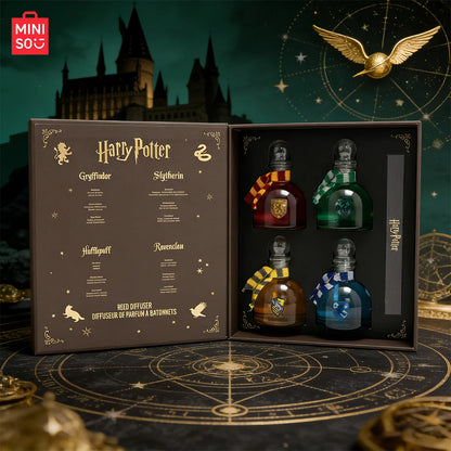MINISO Harry Potter Series 4pcs Magic Academy Flameless Aroma Kit Cartridge Reed Diffuser Oil Air Freshener Fragrance set