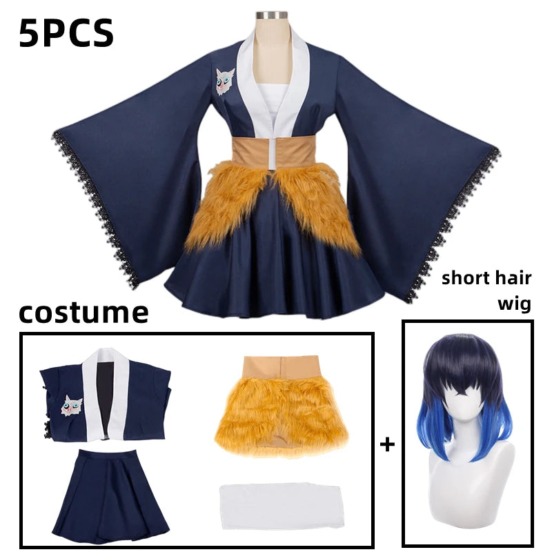 Anime Hashibira Inosuke Cosplay Halloween Costumes for Women Costumes Dress Play Clothing Uniform Vestido Suit Role