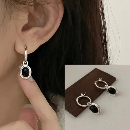 Original 925 Sterling Silver Hoop Earrings For Women Love Heart Round Vintage Earring Jewelry Party Christmas Gift