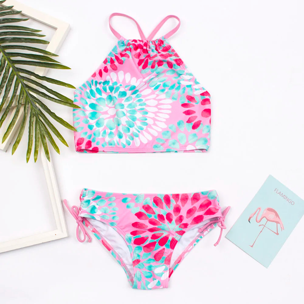 7-14Year Butterfly Print Child Bikini Set 2025 Girls Swimsuit Swimwear For Kids Summer Brazilian Teen Baby Swimming Suit Biquini