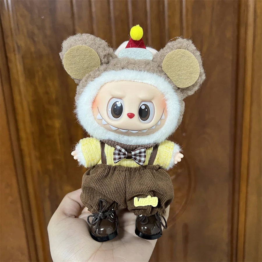 2025 New Labubu 17cm Doll Clothes Outfit Accessories for Korea Kpop Exo Labubu V1 V2 Idol Cool Handsome Clothing Gift