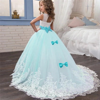 Red Christmas Clothes for Kids Girls Children's Pageant Performance Formal Gown Teen Girls Wedding Party
