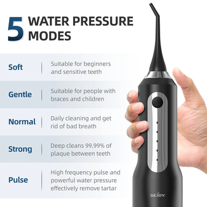 SEJOY Water Flosser for Teeth Irrigator Teeth Whitening Tool Portable Water Pick Personal Care Appliances Dental Teeth Cleaner
