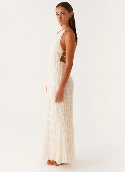 Women Cocktail Party Dress Ruched Long Dress Sleeveless Skinny Cocktail Bodycon Dress Clubwear Female Maxi Backless Dress