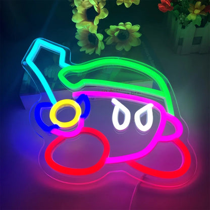 Cartoon Character Neon Sign Light - Game Pet LED Wall Accent for Bedroom & Living Room Decor, Theme Party Props