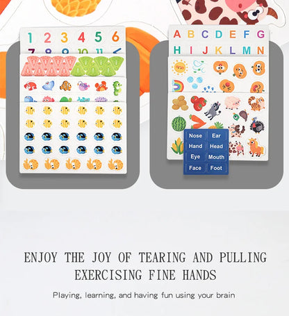 Montessori Busy Book Sticker Quiet Book for Kids Early Educational Toy Toddlers Matching Puzzles Game Baby Learning Toys Gifts