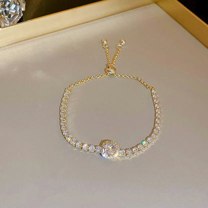 Luxury Blue Zircon 18K Gold Plated Women's Bracelet 2023 New Fashion Retro Zircon Bracelet Wedding Party Jewelry Gift