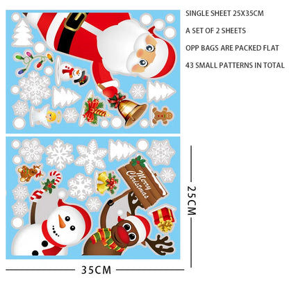 Christmas Window Sticker Merry Christmas Decorations For Home 2025 Cristmas Ornament Xmas Navidad Natal Gifts New Year 2026