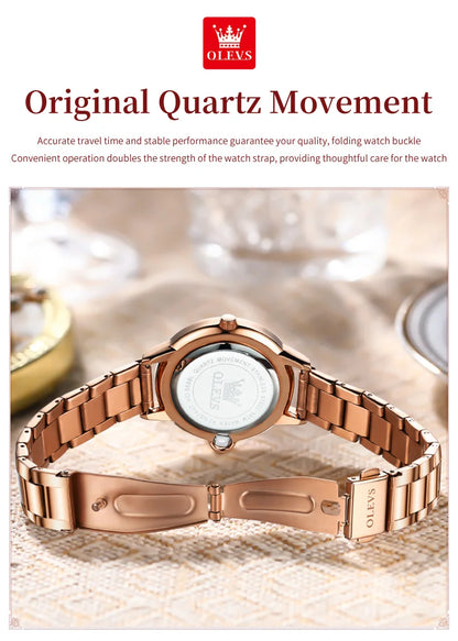 OLEVS 5588 Original Certification Women's Watches Love Expressing Watch Quartz Watch for Lady's Waterproof Date Dress Wristwatch