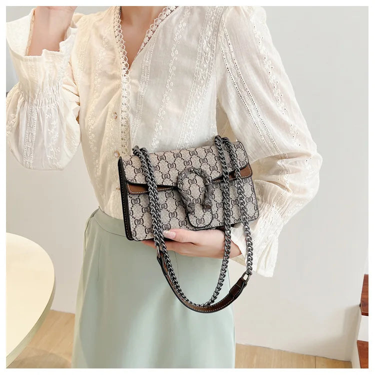 Fashion Popular Women's Bag Trend Brand Retro Chain Shoulder Bag High Quality Ladies Crossbody Bag Designer Luxury Handbag