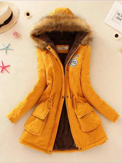 Winter Women's Coats Parka Streetwear Casual Coats Military Hooded Fur Coats Down Jackets Winter Coat Women  Jacket Women