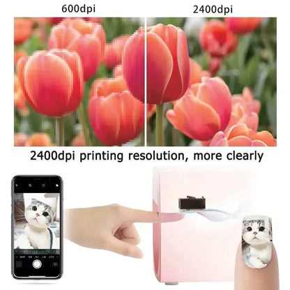 2026Smart Nail Printer 3D Portable Mobile Nail Painting Machine 2400DPI Printing Resolution Support WiFi/DIY for Home Nail Salon