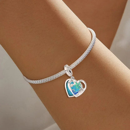 925 Sterling Silver Jellyfish Seahorse Blue Ocean Series Charms Beads Fit Diy Bracelet Making Gift of Fine Jewelry for Womens