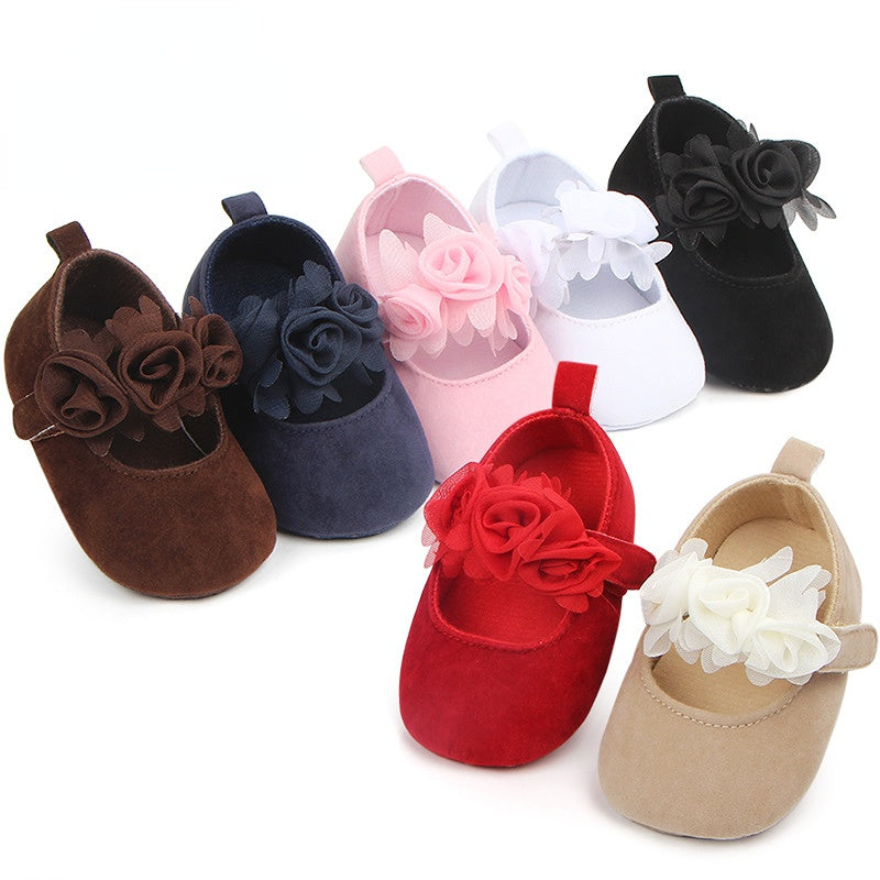 Baby Girl Shoes First Walkers Flower Pattern Fabric Cotton Shoe Unisex Non-slip Breathable Soft Bottom Toddler Crib 0-18M
