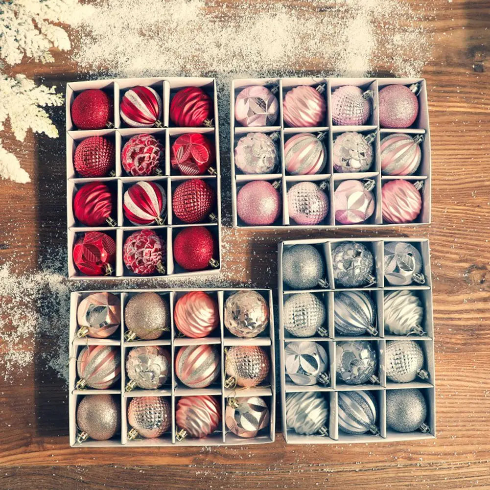 12PCS 6CM Christmas Ball Ornaments Tree Decorations For Holiday Wedding Party Christmas Ball Set Christmas Tree Decor Pendant