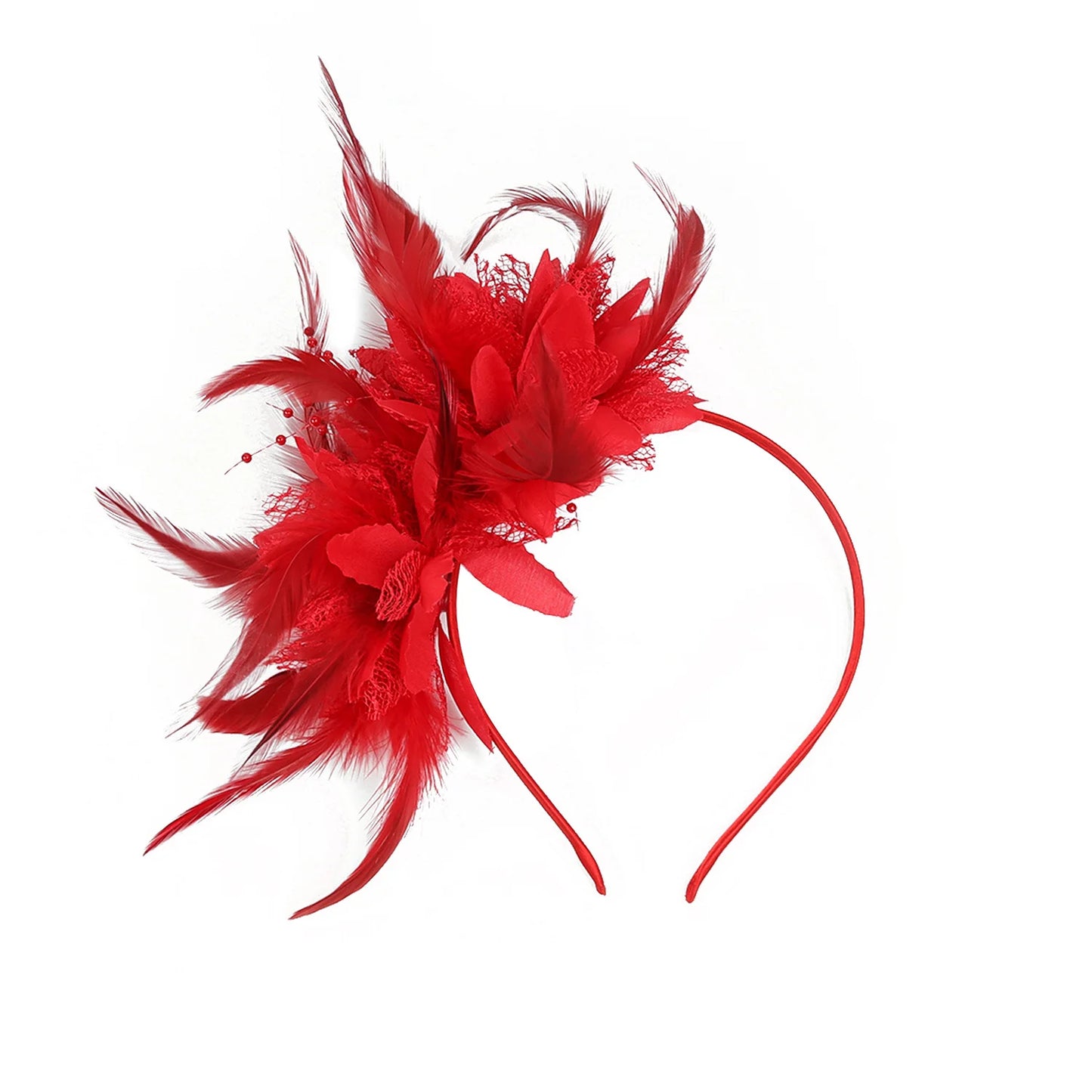 1pc Fascinator Hats For Women Feather Headband Kentucky Headpiece Gatsby Derby Hat For Cocktail Wedding Tea Party